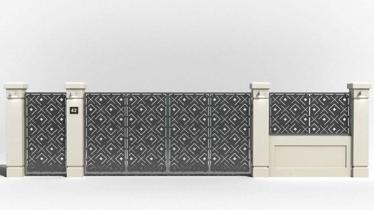 Panou poarta si gard metalic - Patrat plus