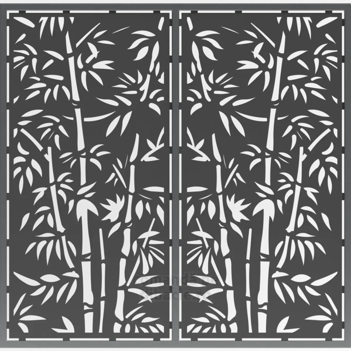 Panou poarta si gard metalic - Padure de bambus