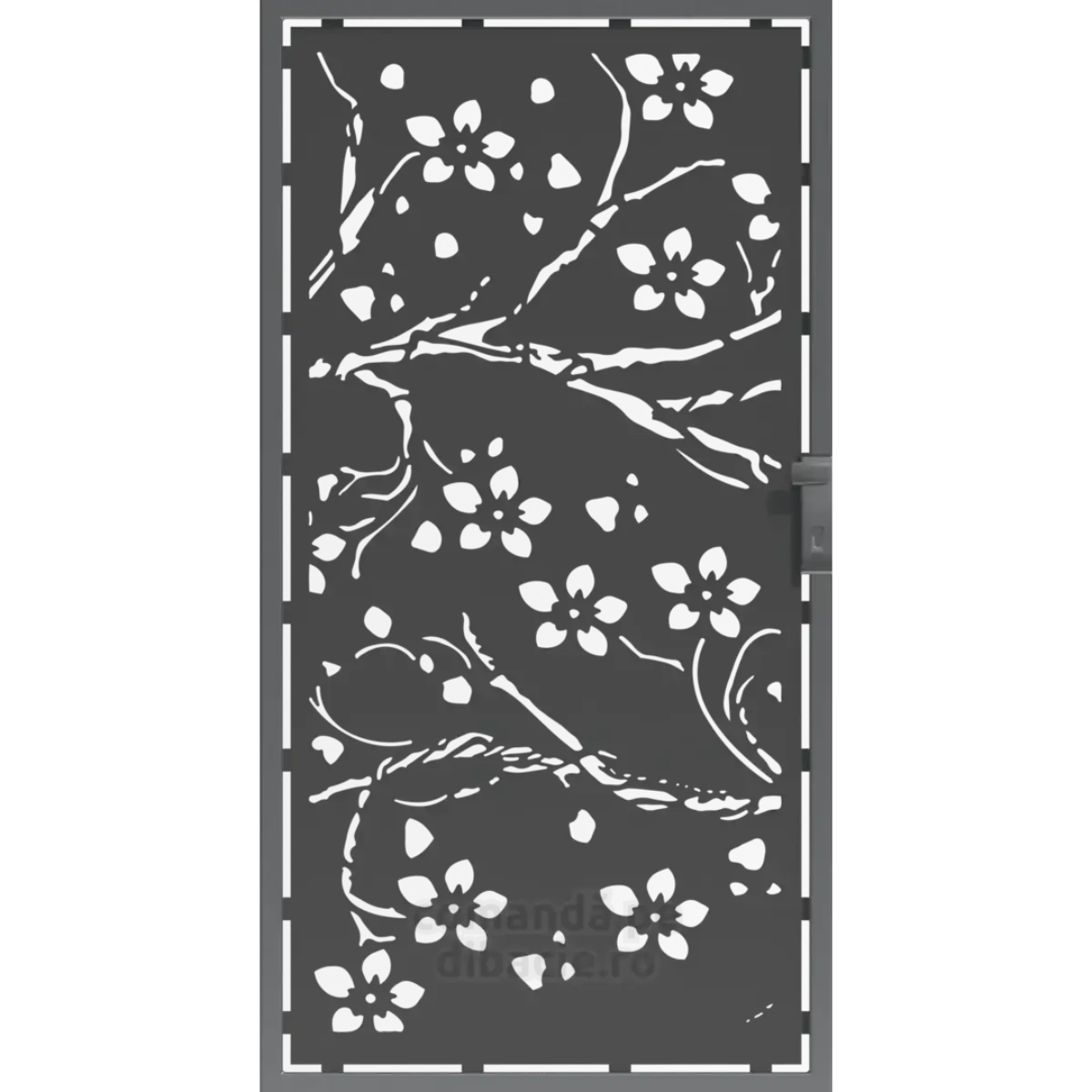 Panou poarta si gard metalic - Flori de ciresi