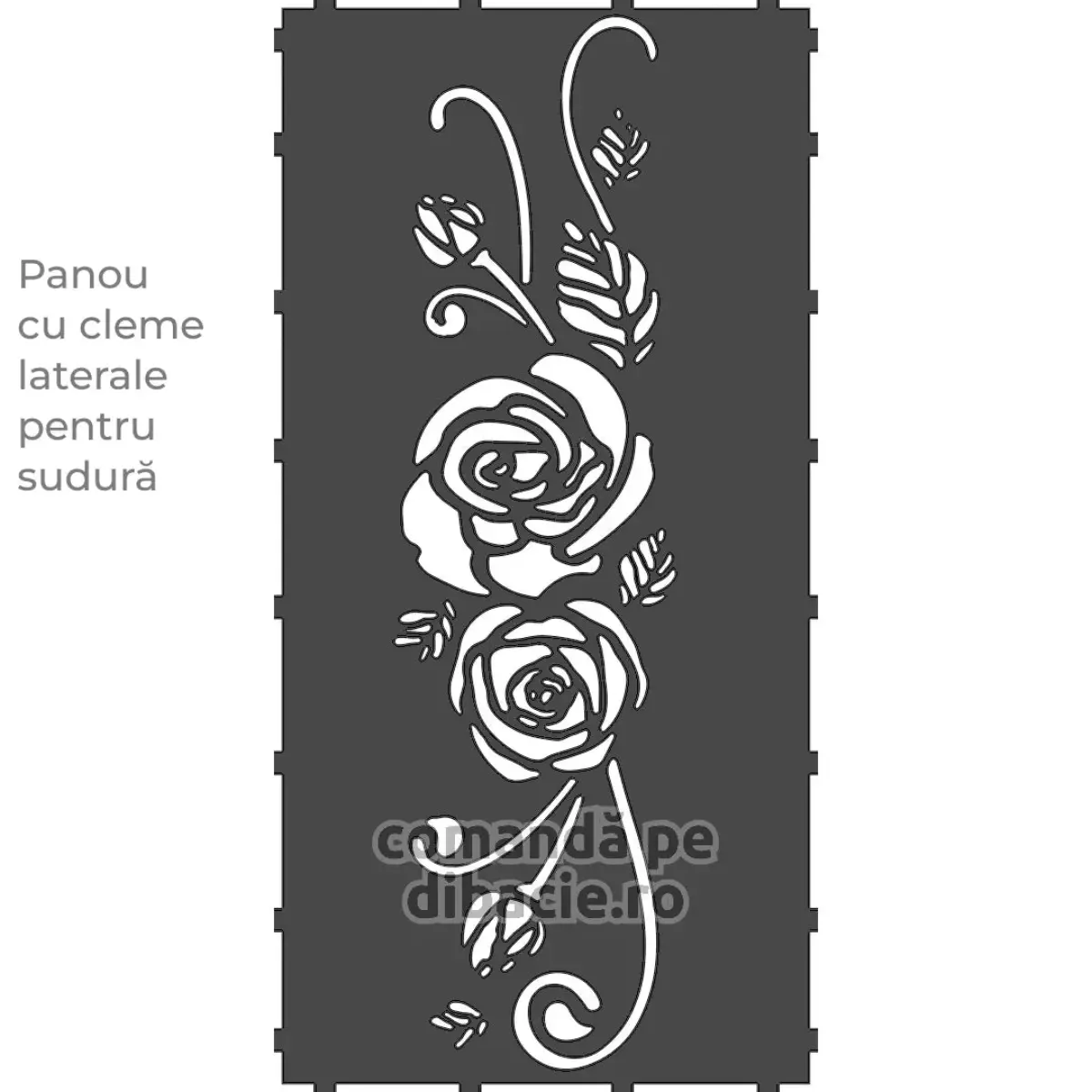 Panou poarta si gard metalic - Doi trandafiri