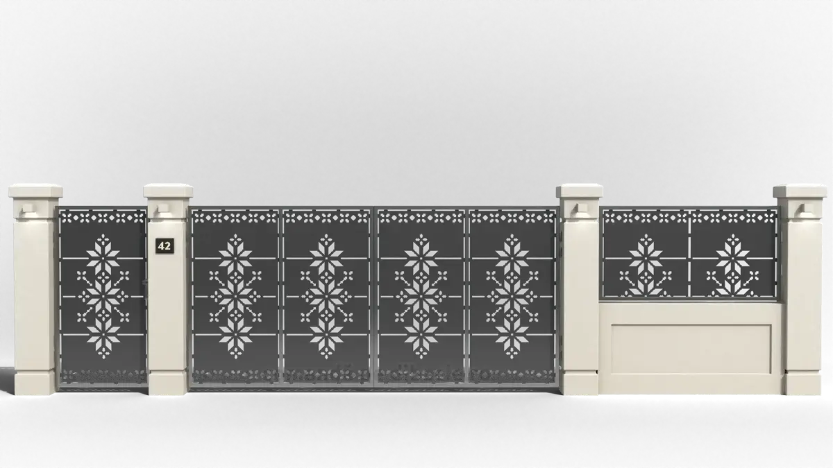 Panou poarta si gard metalic - Flori populare