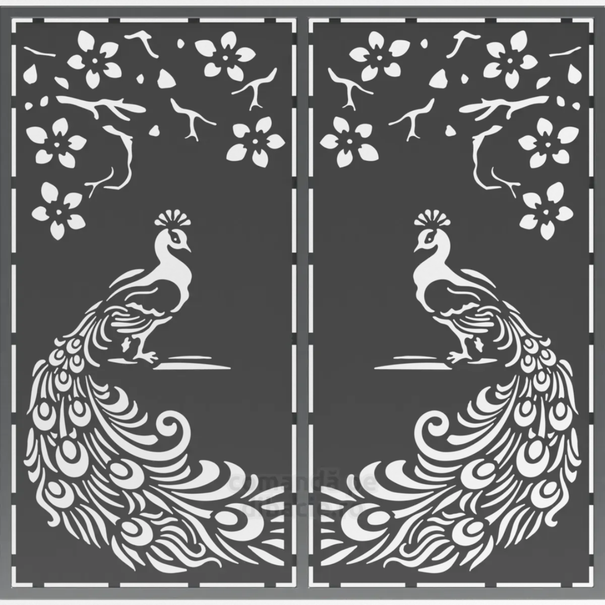 Panou poarta si gard metalic - Paun