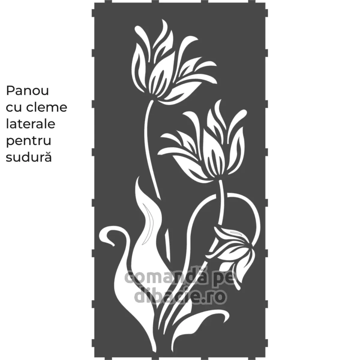 Panou poarta si gard metalic - Laleaua neagra